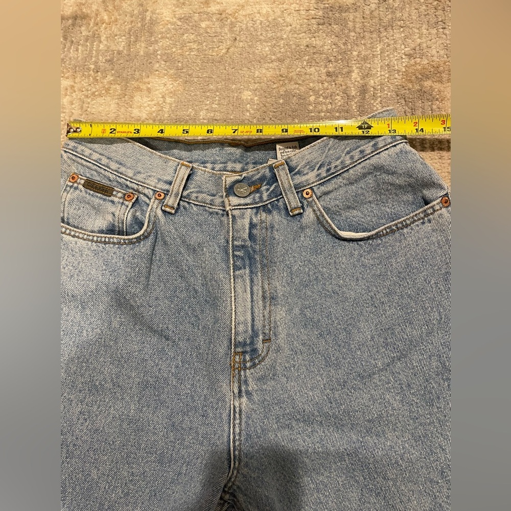 Calvin Klein Vintage 90s Straight Leg Jeans Light Wash High Rise Made USA Sz 12 - Picture 9 of 12